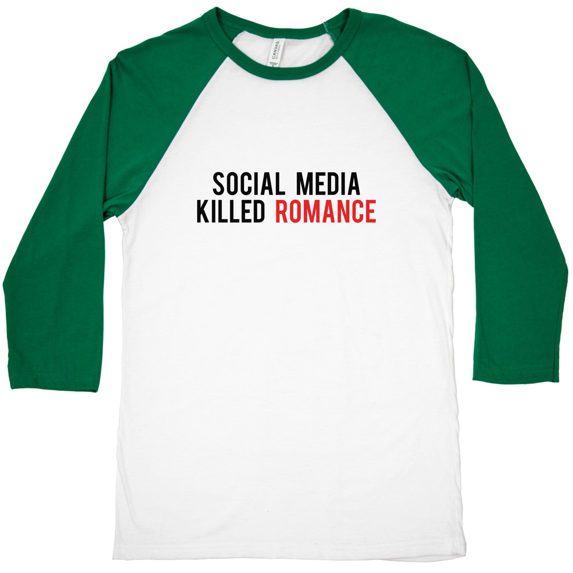 Social Media Killed Romance Baseball Tee